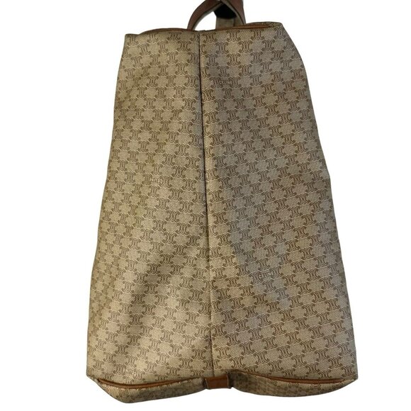 Auth Celine Boston Bag Macadam PVC Leather Canvas M08 Light Brown Monogram XL - Picture 3 of 16